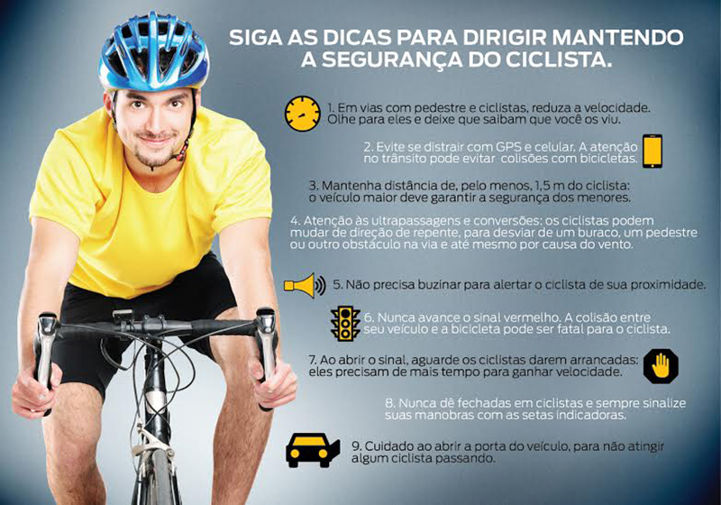 Ciclistas com segurança
