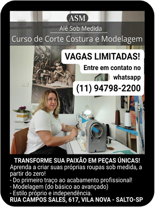 Cursos de corte e costura e também modelagem na cidade de Salto