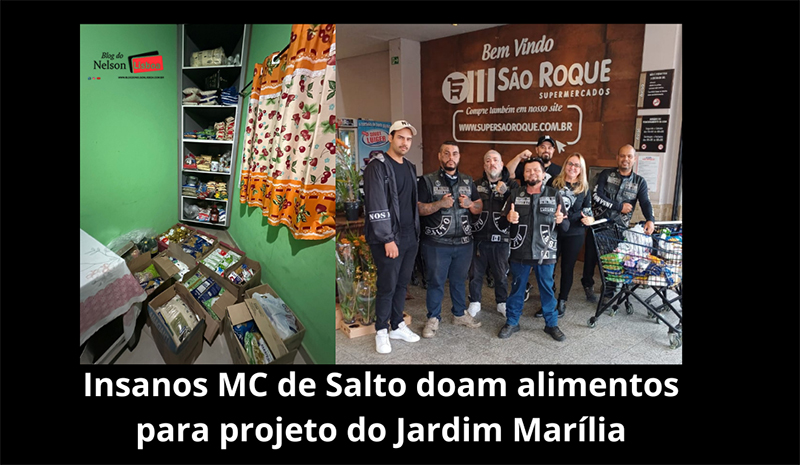 Leia mais sobre o artigo Motoclube Insanos doa alimentos arrecadados para Dona Selma do Jardim Marília