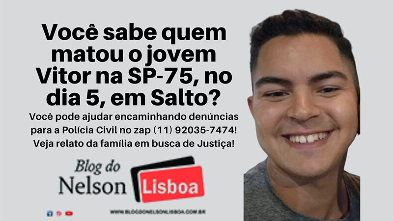 Família pede ajuda para identificar quem atropelou o jovem Vitor em Salto