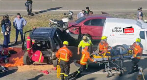 Mais um grave acidente registrado em Salto, na SP-75, com 4 carros envolvidos em um engavetamento