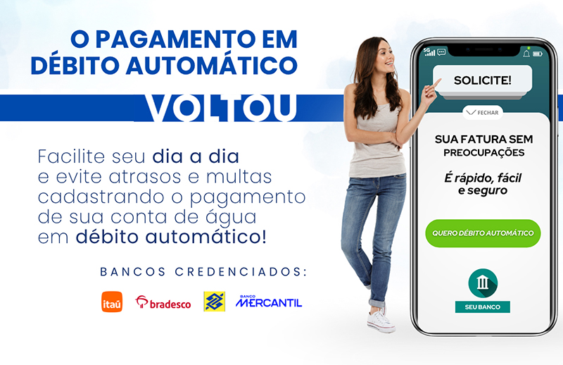 Correntistas de 4 bancos já podem pagar a conta de água de Salto no débito automático