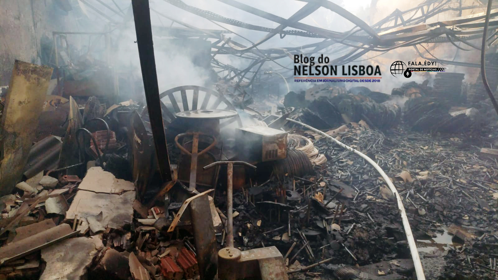 Empresa em Salto foi destruída pelas chamas neste domingo