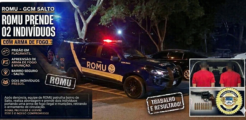 GCM de Salto age rápido e prende dois homens armados