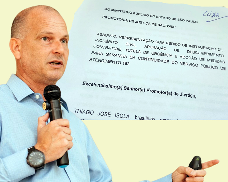 Thiago Isola quer investigação do MP sobre empresa que atende 192 em Salto