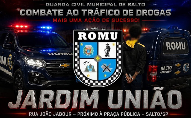 Leia mais sobre o artigo Equipe da Romu prende +1 traficante no Jardim União em Salto